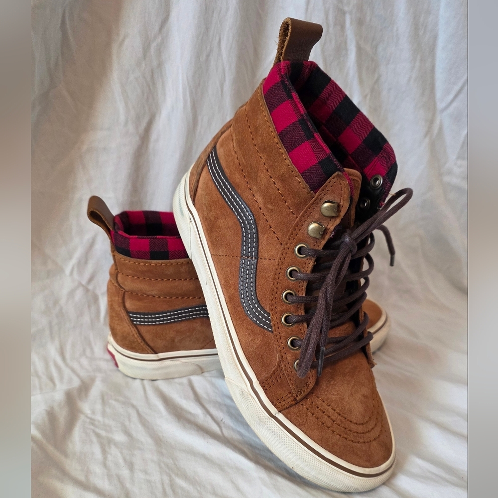 Vans Brown and Red Winter Boots